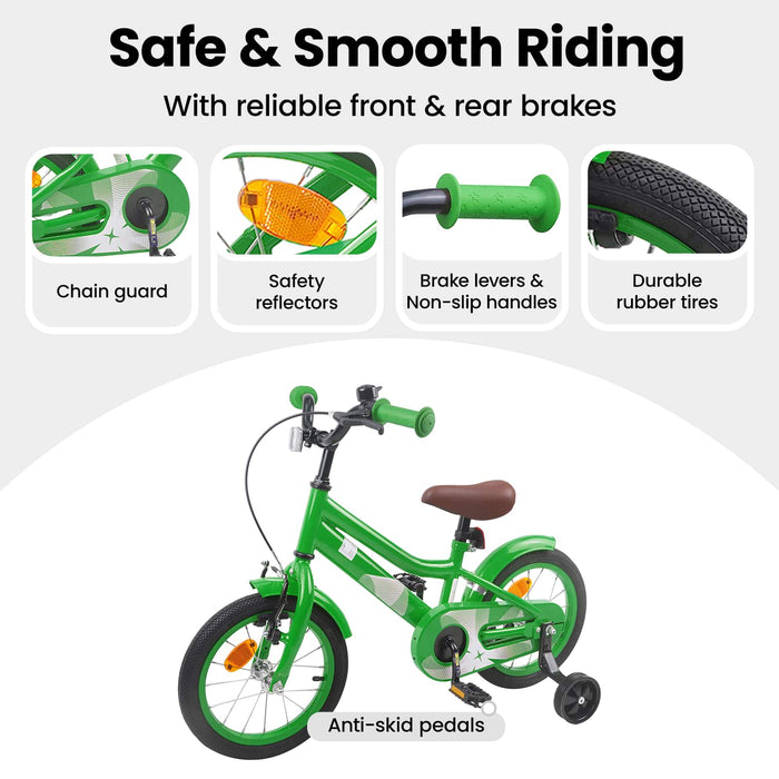 Bicicletă pentru Copii 16 Inci pentru 4-6 ani Verde WALTI