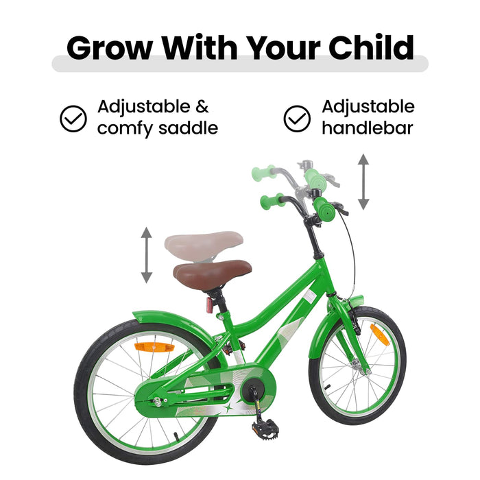 Bicicletă pentru Copii 18 Inci pentru 5-7 ani Verde WALTI