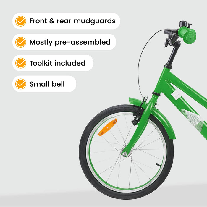 Bicicletă pentru Copii 18 Inci pentru 5-7 ani Verde WALTI