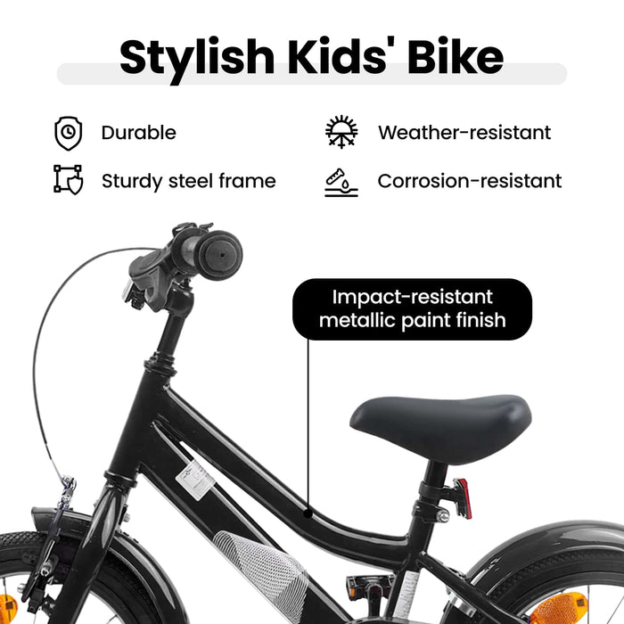 Bicicletă pentru Copii 14 Inci pentru 3-5 ani Negru WALTI