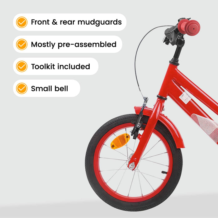 Bicicletă pentru Copii 14 Inci pentru 3-5 ani Roșu WALTI