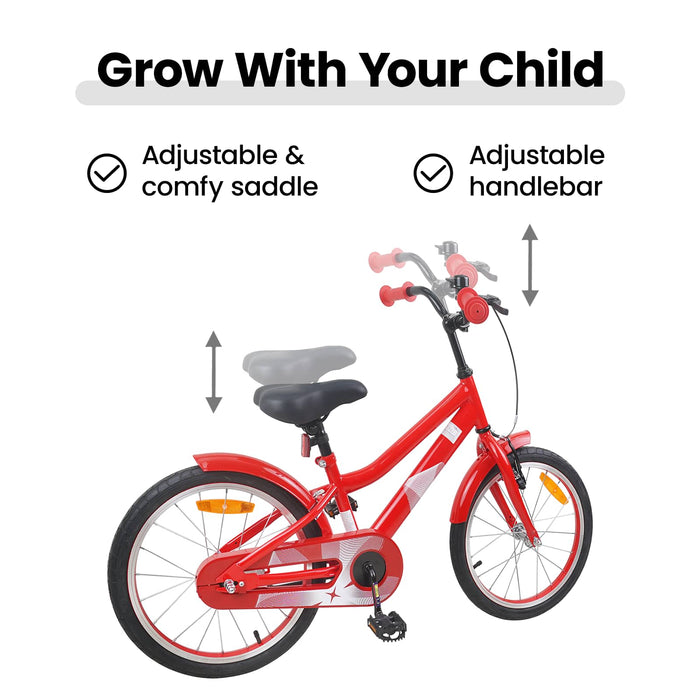 Bicicletă pentru Copii 18 Inci pentru 5-7 ani Roșu WALTI