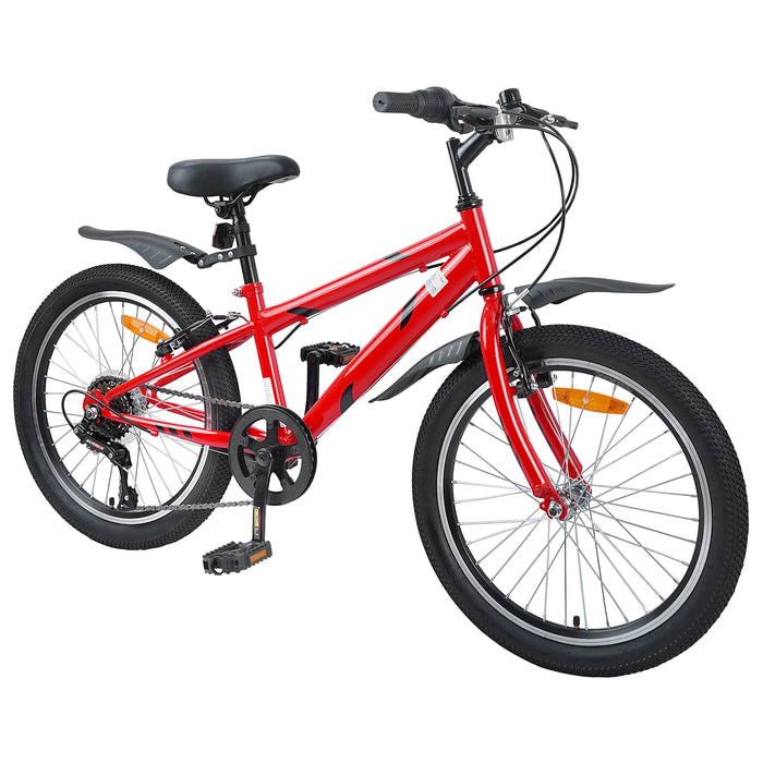 Bicicletă pentru Copii 24 Inci 6-Speed pentru 8-12 ani Roșu - WALTI WALTI