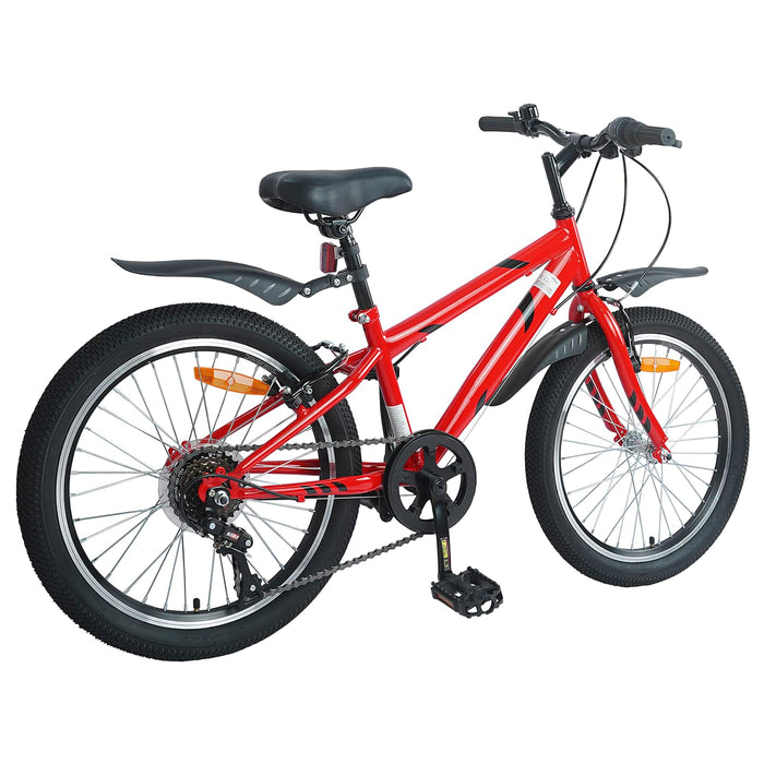 Bicicletă pentru Copii 24 Inci 6-Speed pentru 8-12 ani Roșu - WALTI WALTI