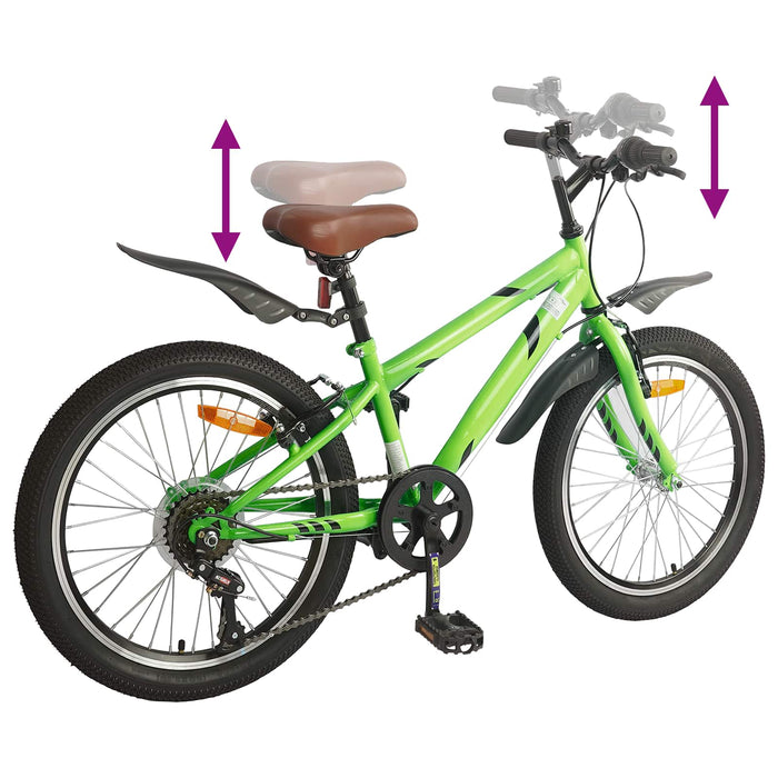 Bicicletă pentru Copii 20 Inci 6-Speed pentru 6-11 ani Verde - WALTI WALTI