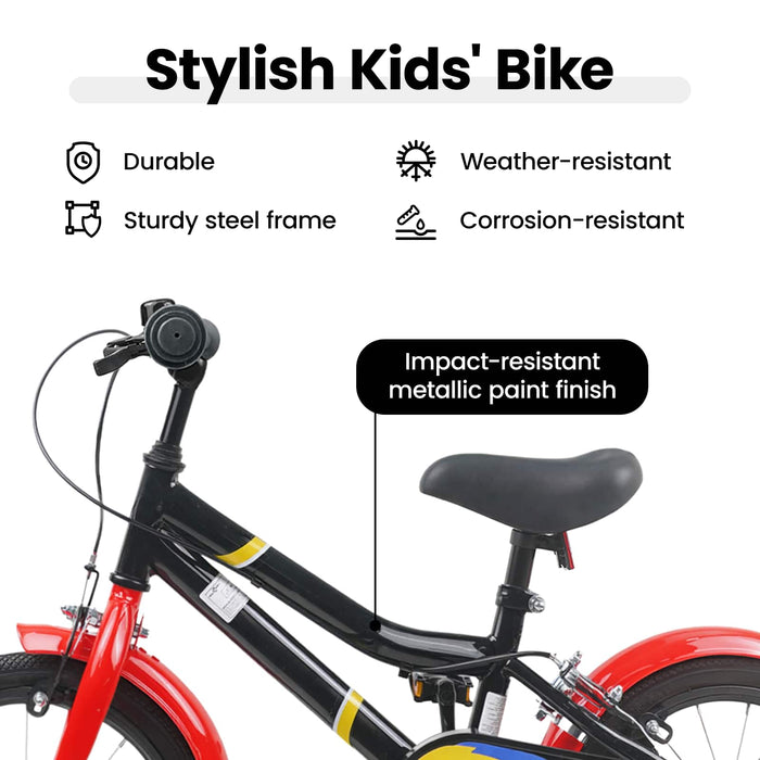 Bicicletă pentru Copii 12 Inci pentru 2-4 ani Negru Roșu WALTI