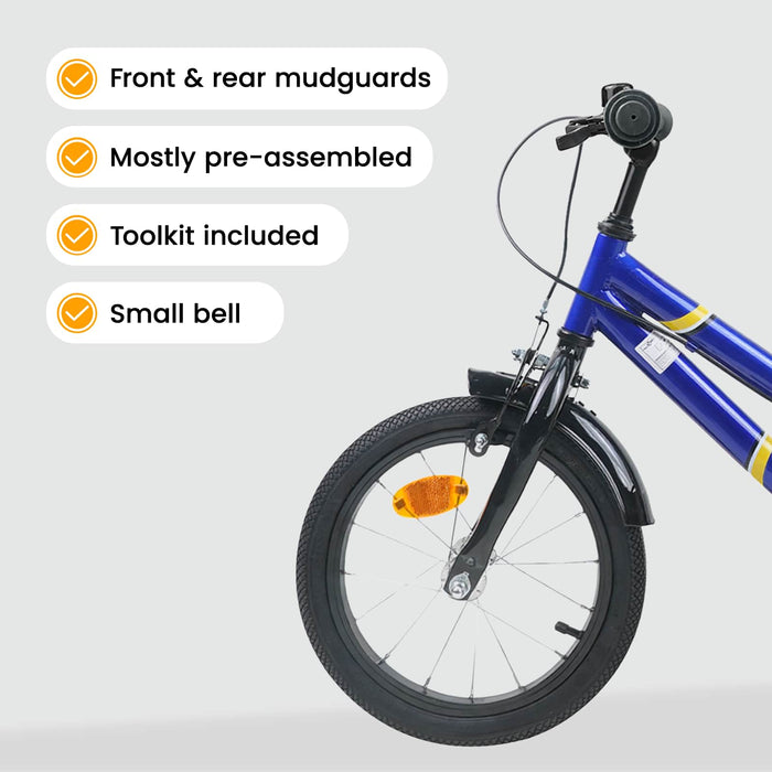 Bicicletă pentru Copii 12 Inci pentru 2-4 ani Albastru și Negru WALTI