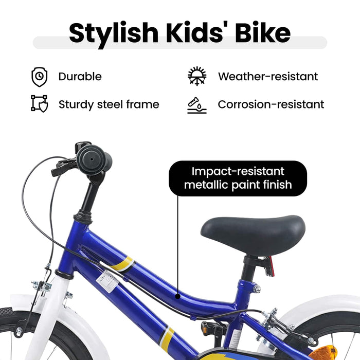 Bicicletă pentru Copii 14 Inci pentru 3-5 ani Albastru Alb WALTI