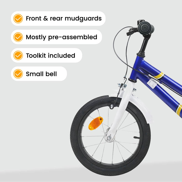 Bicicletă pentru Copii 14 Inci pentru 3-5 ani Albastru Alb WALTI