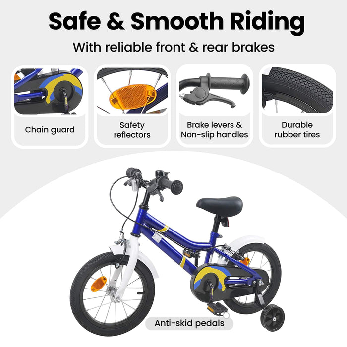 Bicicletă pentru Copii 16 Inci pentru 4-6 ani Albastru Alb WALTI
