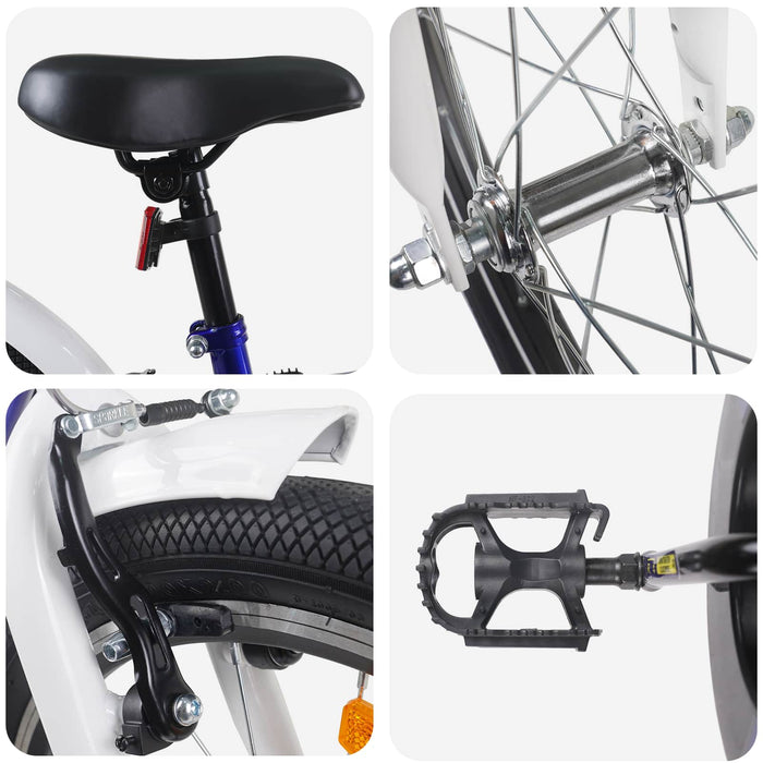 Bicicletă pentru Copii 24 Inci pentru 8-12 ani Albastru Alb - WALTI WALTI