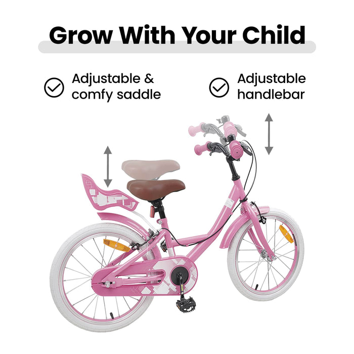 Bicicletă pentru Copii 18 Inci pentru 5-7 ani Roz deschis WALTI