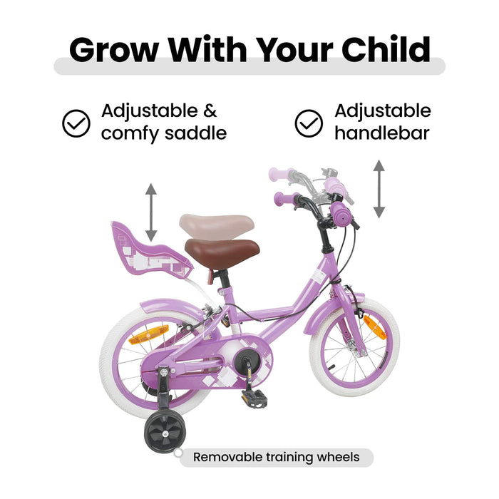 Bicicletă pentru Copii 14 Inci pentru 3-5 ani Violet WALTI