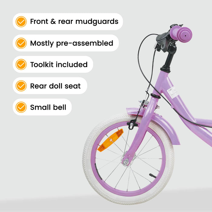 Bicicletă pentru Copii 16 Inci pentru 4-6 ani Violet WALTI