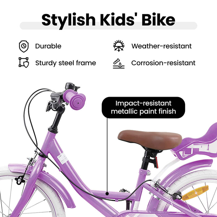 Bicicletă pentru Copii 18 Inci pentru 5-7 ani Violet WALTI
