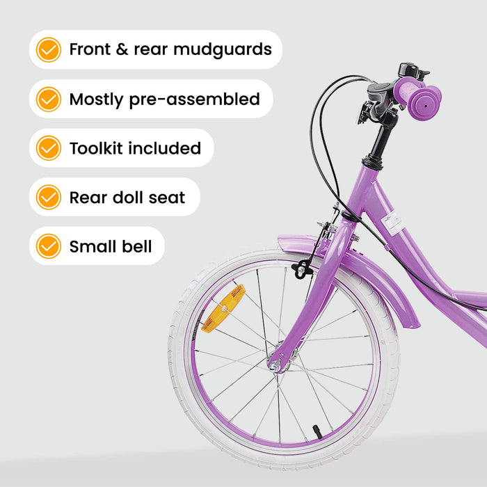 Bicicletă pentru Copii 18 Inci pentru 5-7 ani Violet WALTI