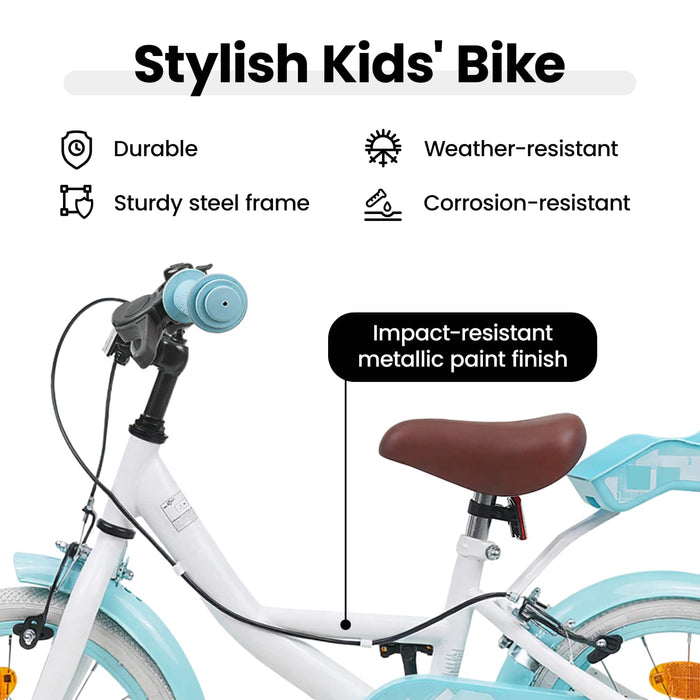 Bicicletă pentru Copii 16 Inci pentru 4-6 ani Alb WALTI