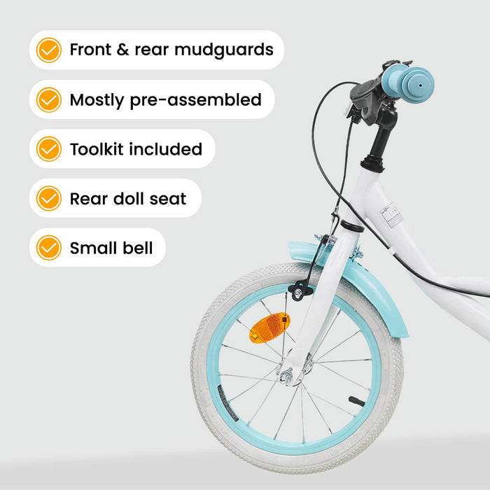 Bicicletă pentru Copii 16 Inci pentru 4-6 ani Alb WALTI