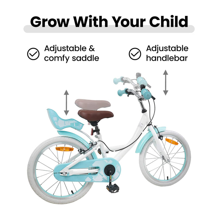 Bicicletă pentru Copii 18 Inci pentru 5-7 ani Alb WALTI