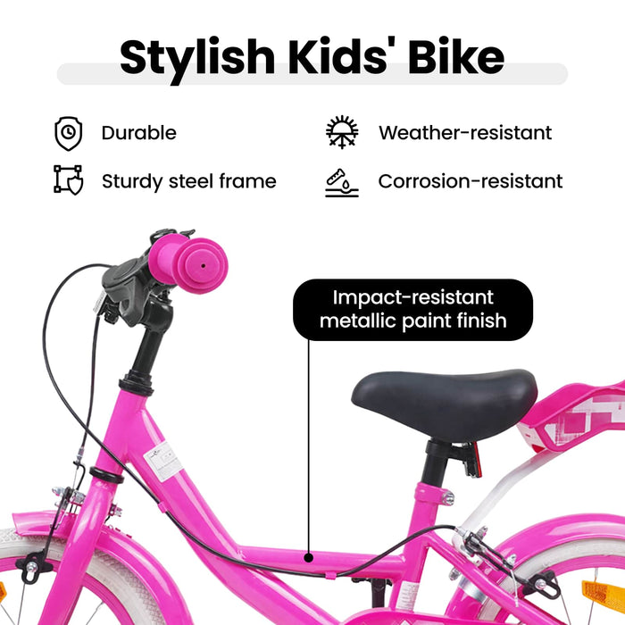 Bicicletă pentru Copii 16 Inci pentru 4-6 ani Roz WALTI