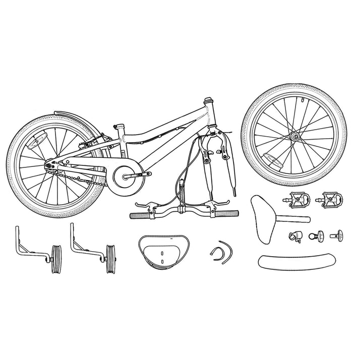 Bicicletă pentru Copii 12 Inci pentru 2-4 ani Roz deschis - WALTI WALTI