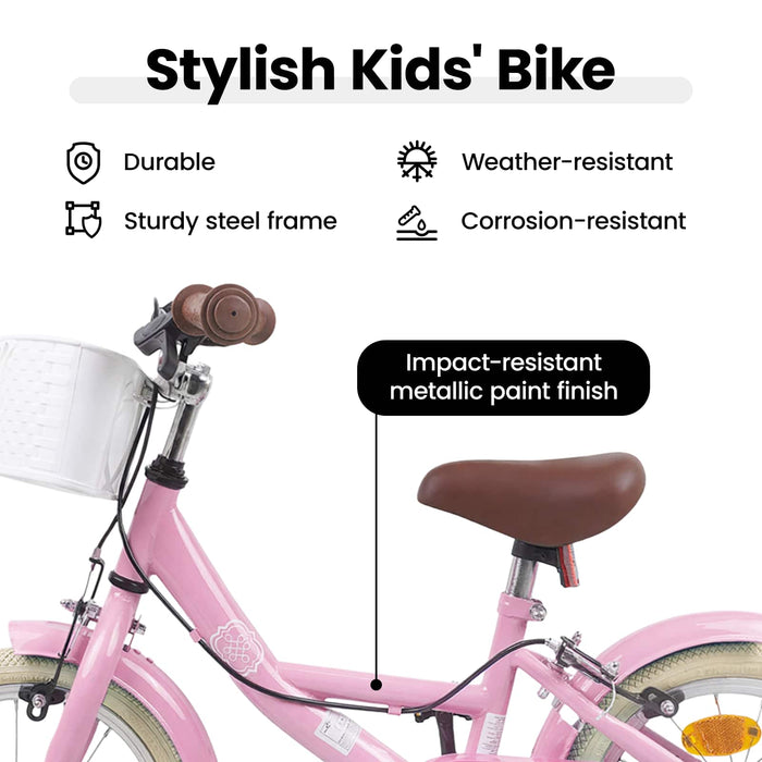 Bicicletă pentru Copii 14 Inci pentru 3-5 ani Roz deschis WALTI