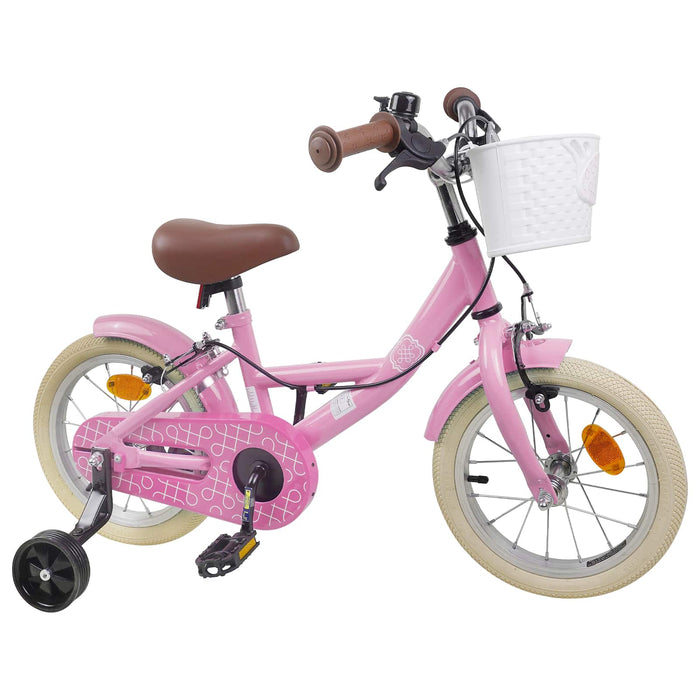Bicicletă pentru Copii 14 Inci pentru 3-5 ani Roz deschis WALTI