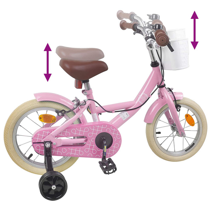 Bicicletă pentru Copii 14 Inci pentru 3-5 ani Roz deschis - WALTI WALTI