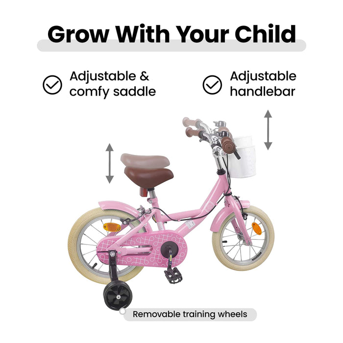 Bicicletă pentru Copii 16 Inci pentru 4-6 ani Roz deschis WALTI