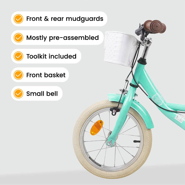 Bicicletă pentru Copii 14 Inci pentru 3-5 ani Verde Mării WALTI
