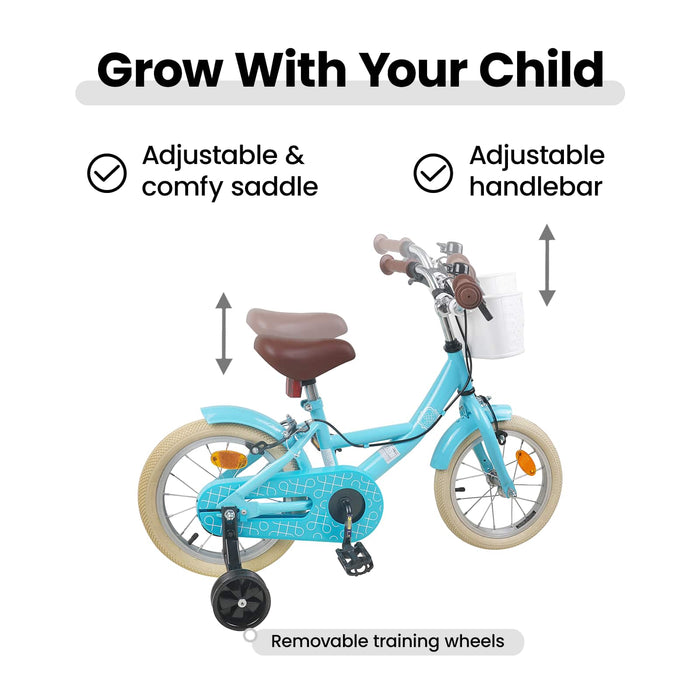 Bicicletă pentru Copii 14 Inci pentru 3-5 ani Albastru deschis WALTI