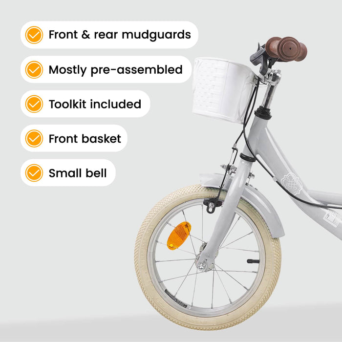 Bicicletă pentru Copii 16 Inci pentru 4-6 ani Gri deschis WALTI