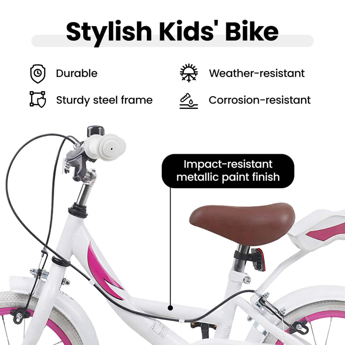 Bicicletă pentru Copii 16 Inci pentru 4-6 ani Alb WALTI