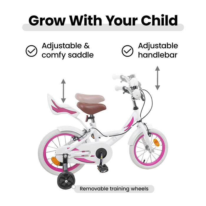 Bicicletă pentru Copii 16 Inci pentru 4-6 ani Alb WALTI