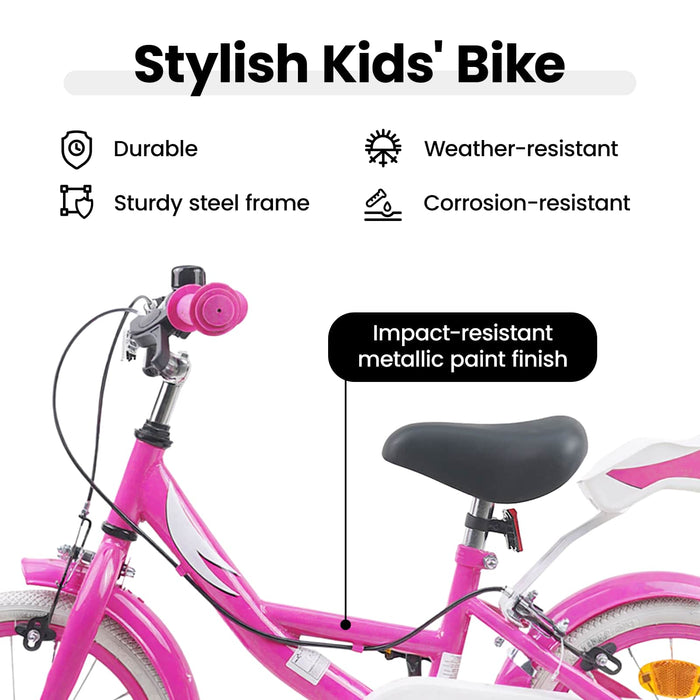 Bicicletă pentru Copii 12 Inci pentru 2-4 ani Roz WALTI