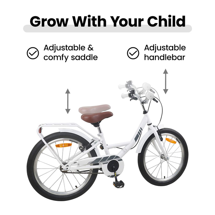 Bicicletă pentru Copii 18 Inci pentru 5-7 ani Alb WALTI