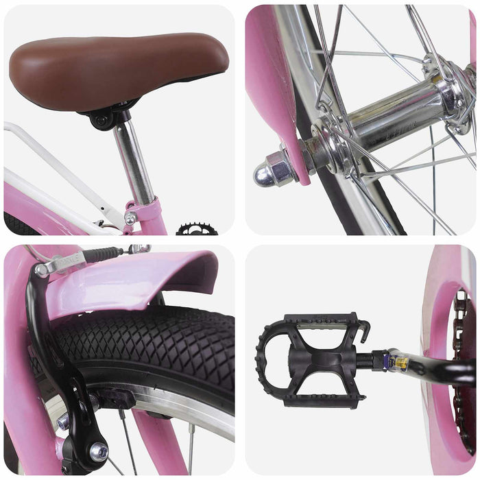 Bicicletă pentru Copii 18 Inci pentru 5-7 ani Roz deschis - WALTI WALTI