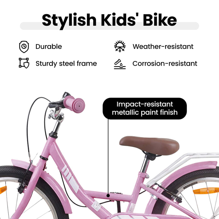 Bicicletă pentru Copii 20 Inci pentru 6-11 ani Roz deschis WALTI