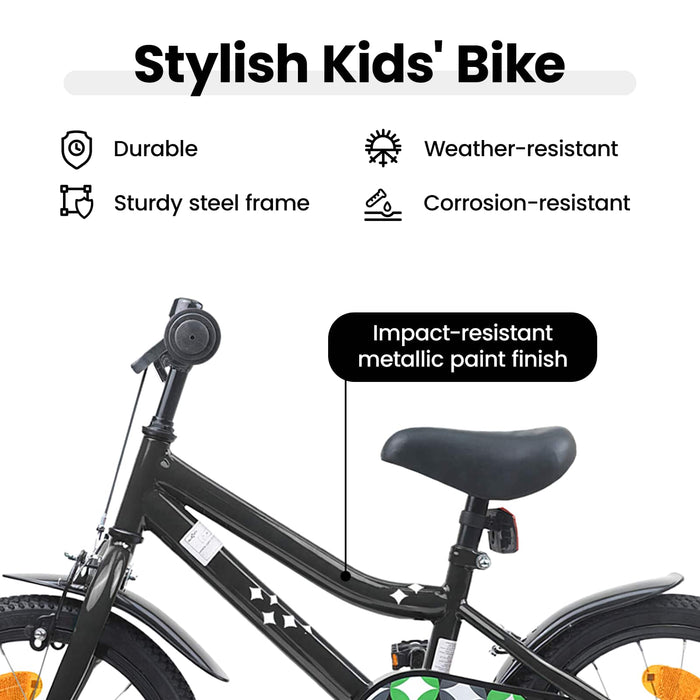 Bicicletă pentru Copii 12 Inci pentru 2-4 ani Negru WALTI