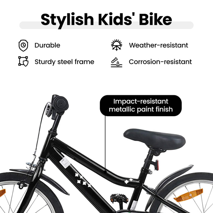 Bicicletă pentru Copii 18 Inci pentru 5-7 ani Negru WALTI