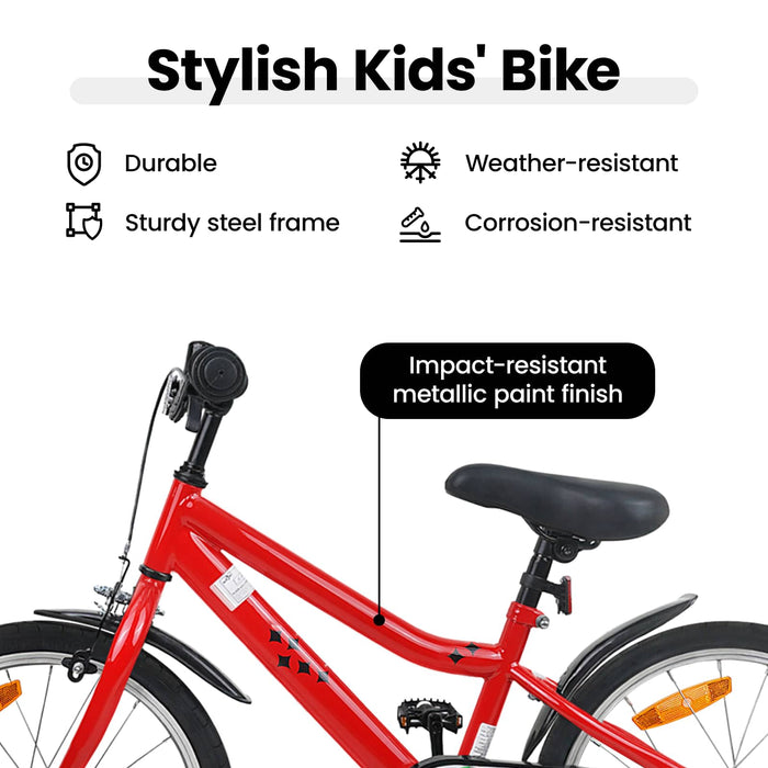 Bicicletă pentru Copii 18 Inci pentru 5-7 ani Roșu WALTI