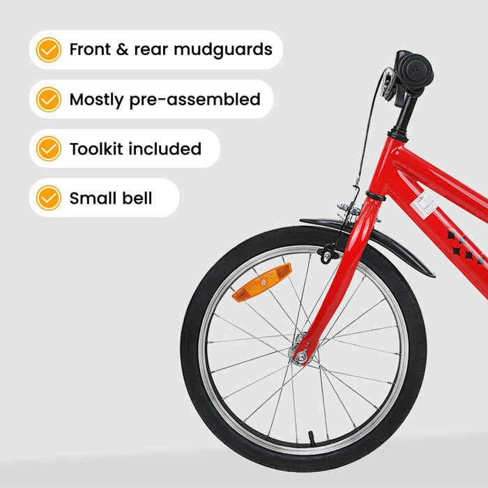 Bicicletă pentru Copii 18 Inci pentru 5-7 ani Roșu WALTI