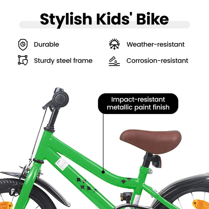 Bicicletă pentru Copii 16 Inci pentru 4-6 ani Verde WALTI