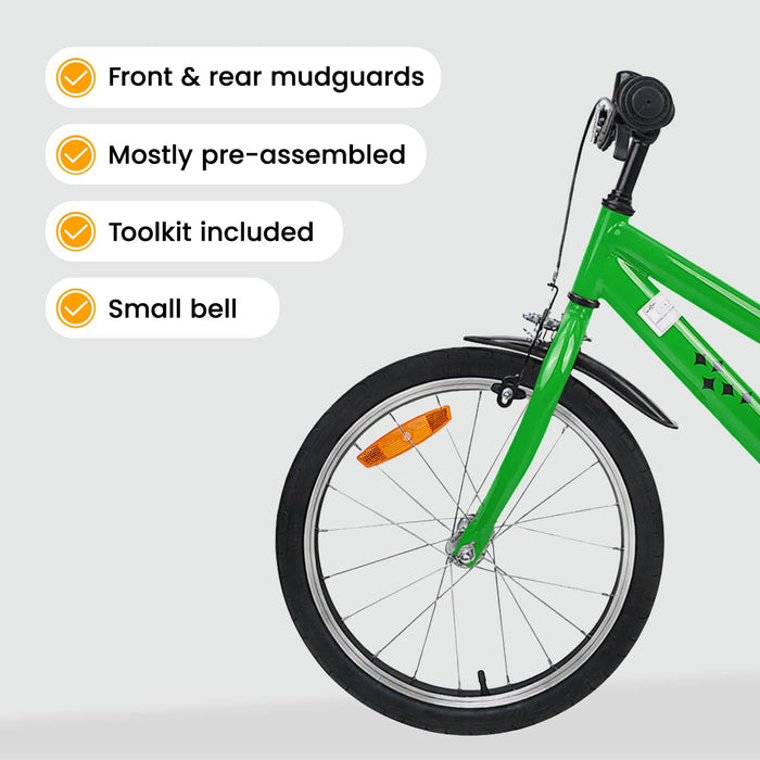 Bicicletă pentru Copii 18 Inci pentru 5-7 ani Verde WALTI