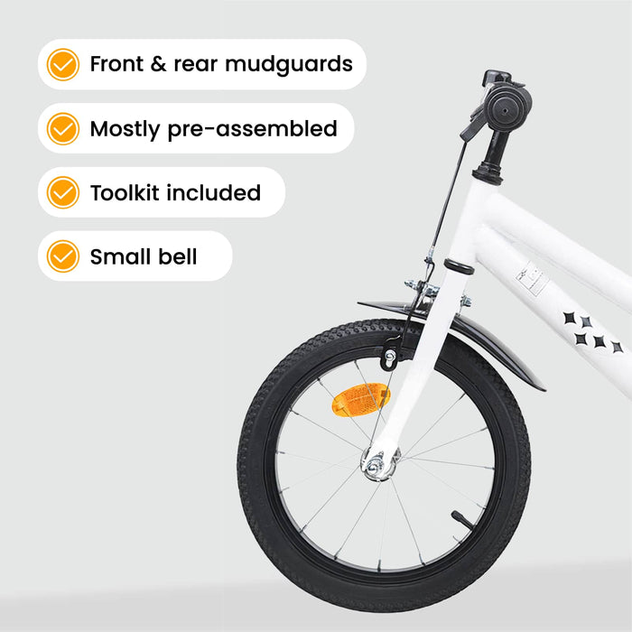 Bicicletă pentru Copii 12 Inci pentru 2-4 ani Alb WALTI