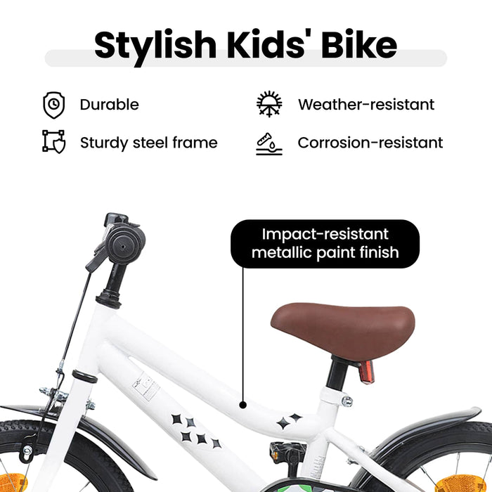 Bicicletă pentru Copii 16 Inci pentru 4-6 ani Alb WALTI