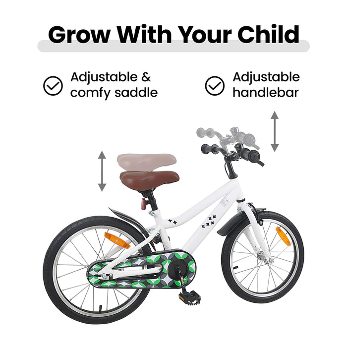 Bicicletă pentru Copii 18 Inci pentru 5-7 ani Alb WALTI
