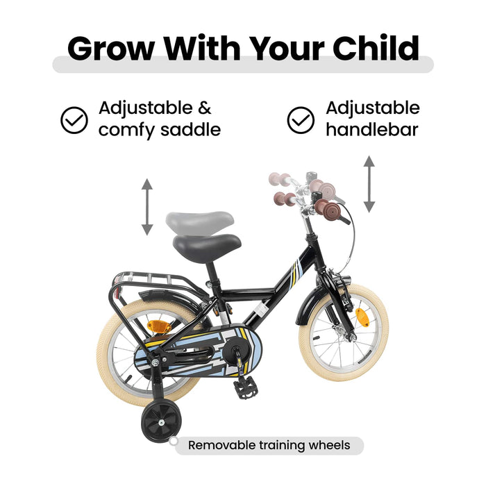 Bicicletă pentru Copii 12 Inci pentru 2-4 ani Negru WALTI