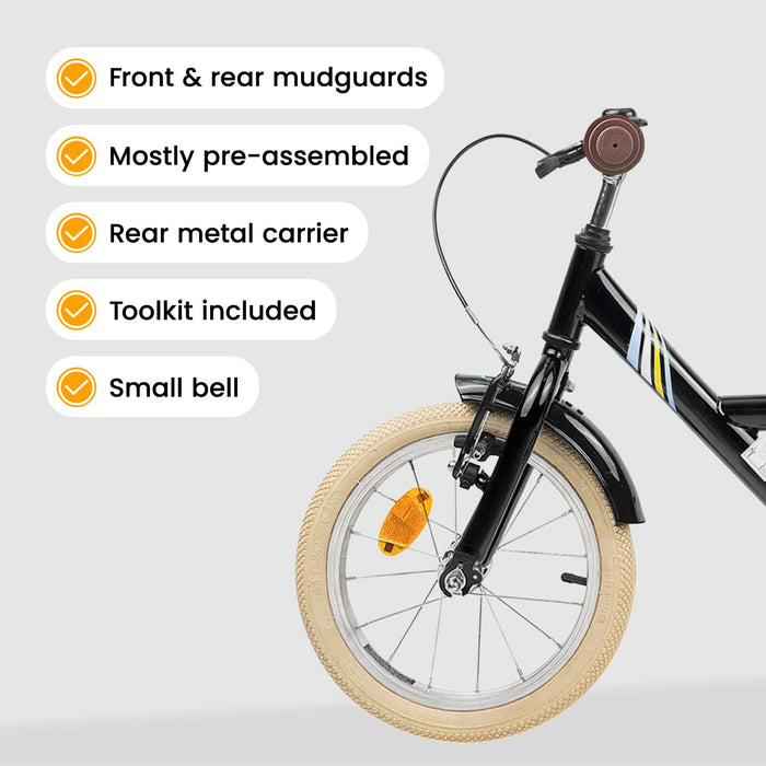 Bicicletă pentru Copii 16 Inci pentru 4-6 ani Negru WALTI