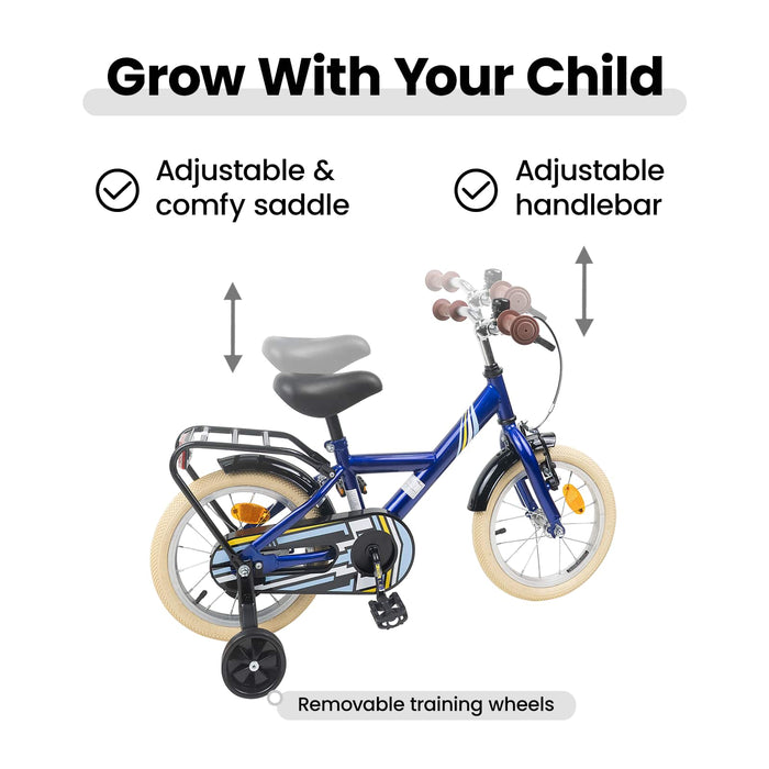 Bicicletă pentru Copii 14 Inci pentru 3-5 ani Albastru închis WALTI